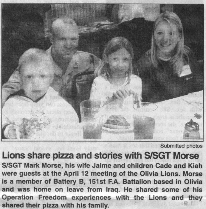 4/28/2005 Olivia Times-Journal: Jaime Morse