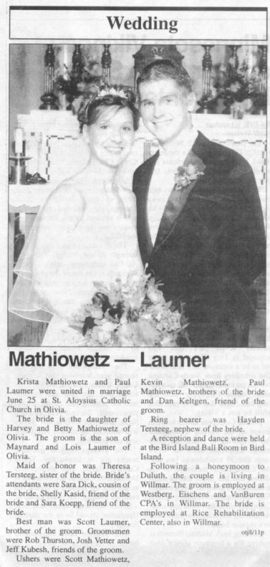 8/11/2005 Olivia Times-Journal: Paul Laumer