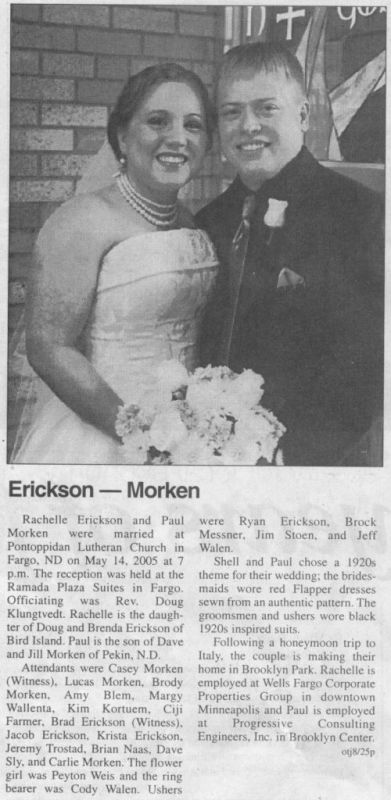 8/25/2005 Olivia Times-Journal: Rachelle Erickson