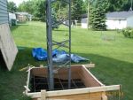 Base section upright before being braced