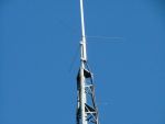 Closeup of the base of the mounted antenna